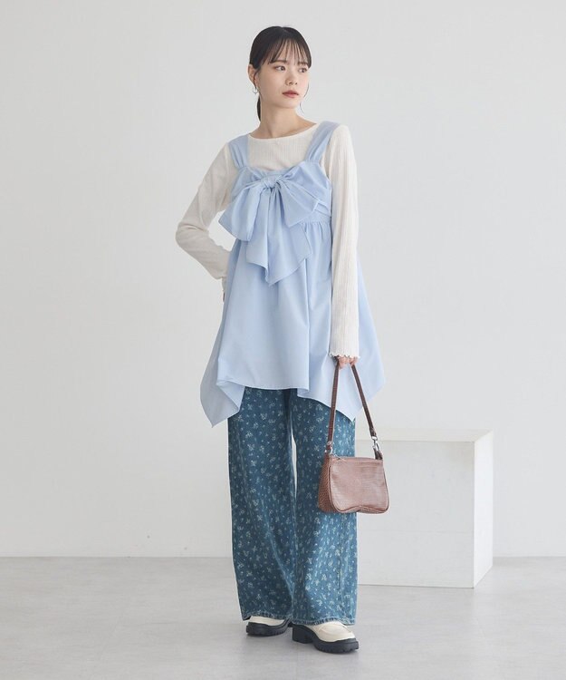 earth music&ecology チェーンリブホルターネックプルオーバー Ivory