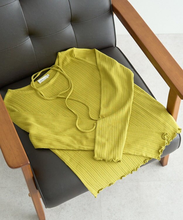 earth music&ecology チェーンリブホルターネックプルオーバー Light Green