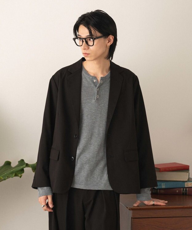 WEGO 【フォーマル/セットアップ対応】シングルテーラードジャケット ブラック