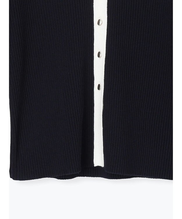 Te chichi リブVネックカーディガン ネイビー