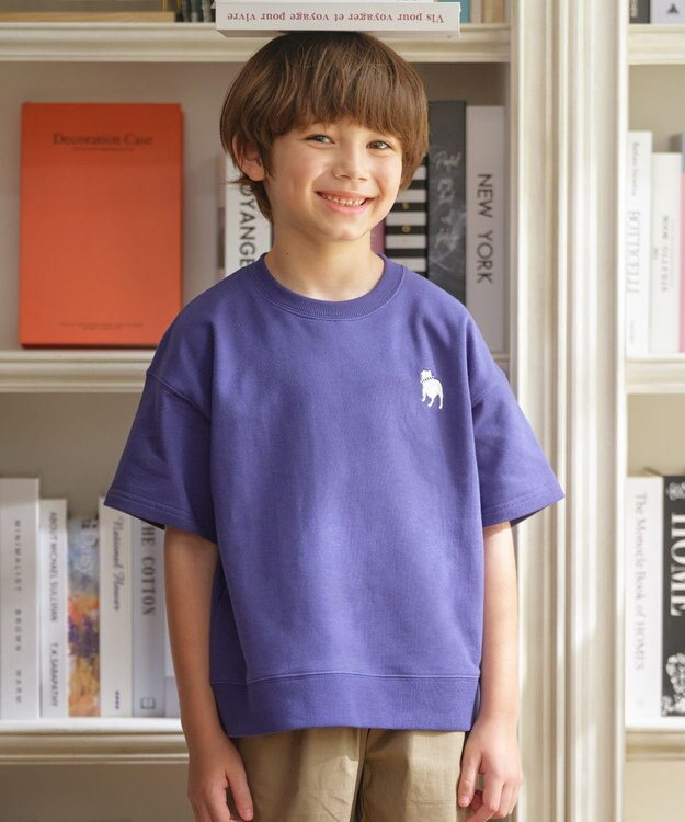 J.PRESS KIDS 【100-130cm】バックブル ミニ裏毛 半袖トレーナー ダルブルー系