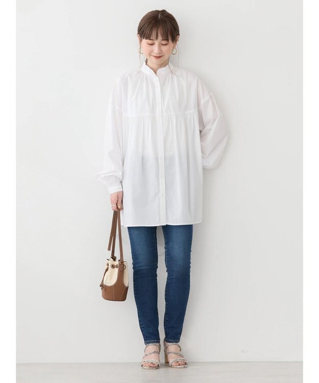 AMERICAN HOLIC サラックール／ＵＶカットフリルシャツチュニック Off White