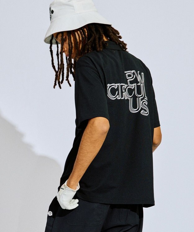 PW CIRCULUS 【UV遮蔽率90% UVカット / 速乾 / ストレッチ】【MEN】NEW ベーシックポロ ゴルフ ブラック系