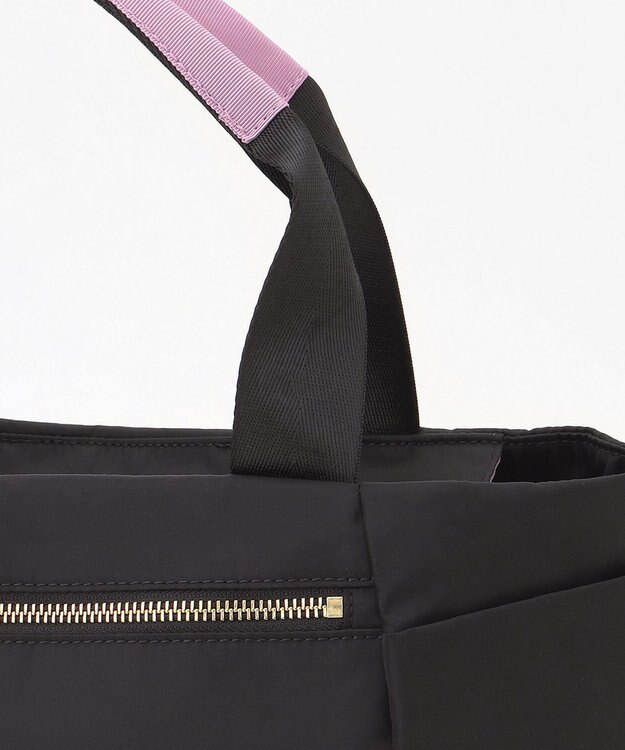 TOCCA 【サスティナブル素材・撥水・WEB＆一部店舗限定】NUOTO NYLON TOTE トートバッグ ブラック（ショルダー紫ピンク）