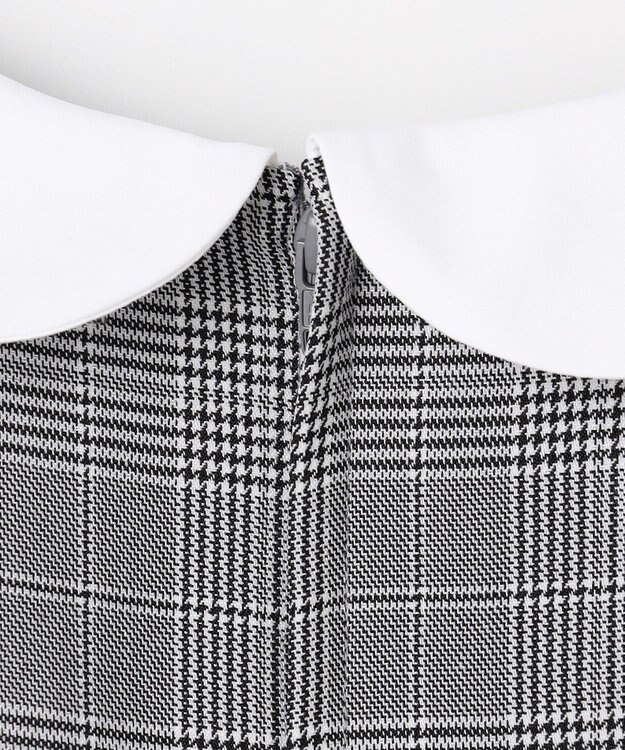 ANY KIDS 襟付き リボン 長袖ワンピース グレンチェック