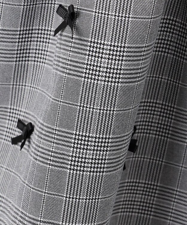 ANY KIDS 襟付き リボン 長袖ワンピース グレンチェック