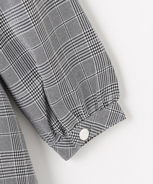 ANY KIDS 襟付き リボン 長袖ワンピース グレンチェック