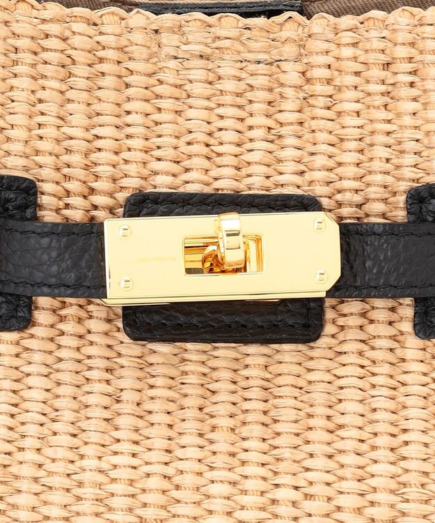 23区 【先行予約】VIOLAd'ORO イタリアンラフィアシート ベルトデザイン 2WAYトートバッグ ベージュ系