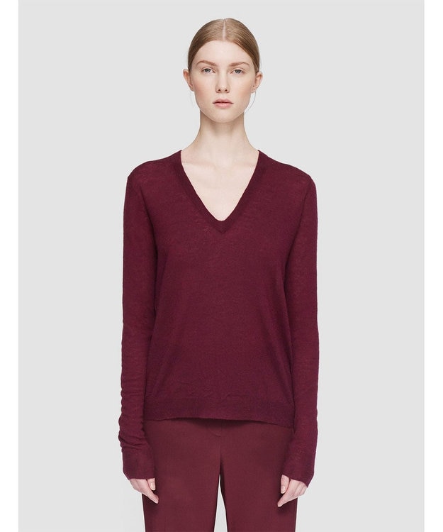 JOSEPH 【洗える】キャッシュエアー　Vネックニット Merlot