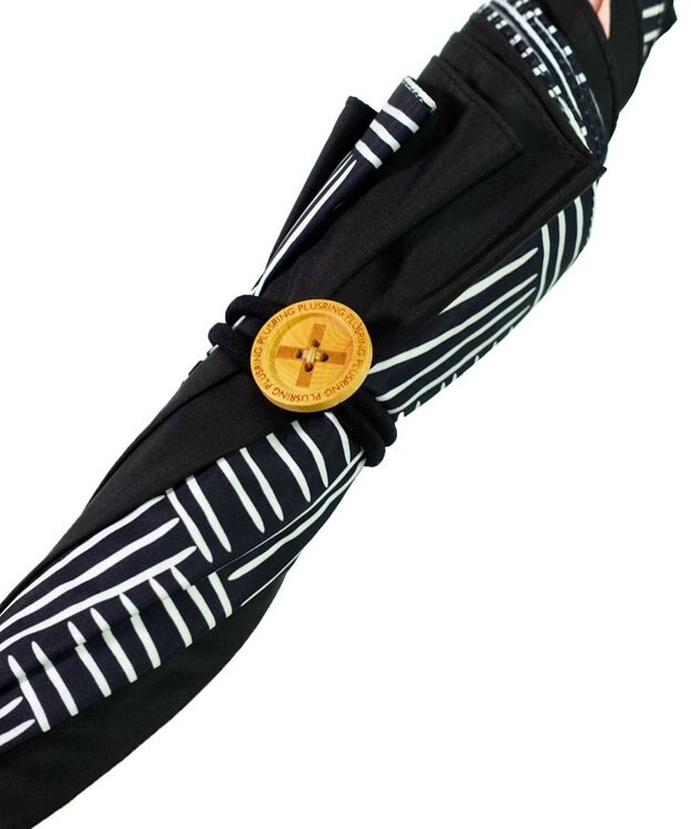 +RING 【UVカット95%以上】【UPF50＋】プラスリング レディース向け 晴雨兼用（長ショート） BLK T1294 黒