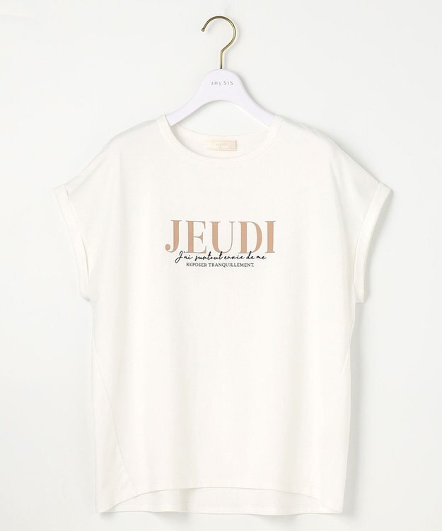 ANY SIS S 【接触冷感・UVケア】冷感ロゴ Tシャツ オフ