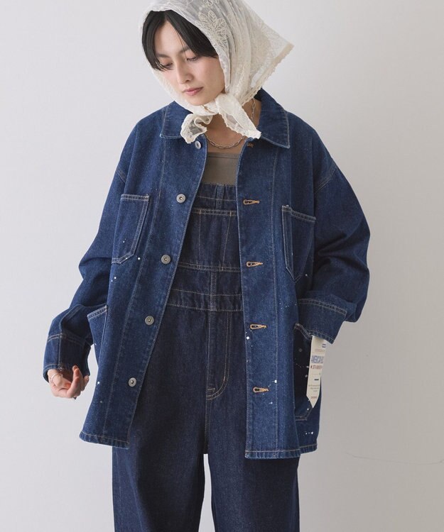 AMERICAN HOLIC ペイントデニムカバーオールジャケット Indigo
