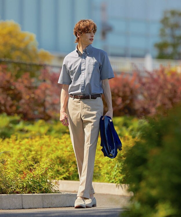 J.PRESS MEN 【新素材 / 高通気性 / 軽量 / イージーケア / 撥水】【BEAT HEAT SYSTEM】半袖シャツ / B.D. ネイビー系3