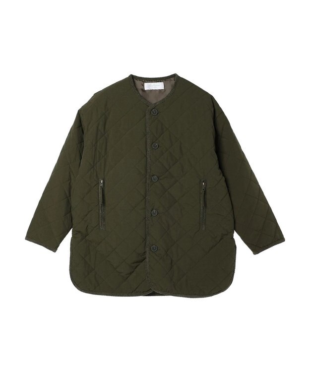 Green Parks キルティングノーカラーブルゾン Khaki