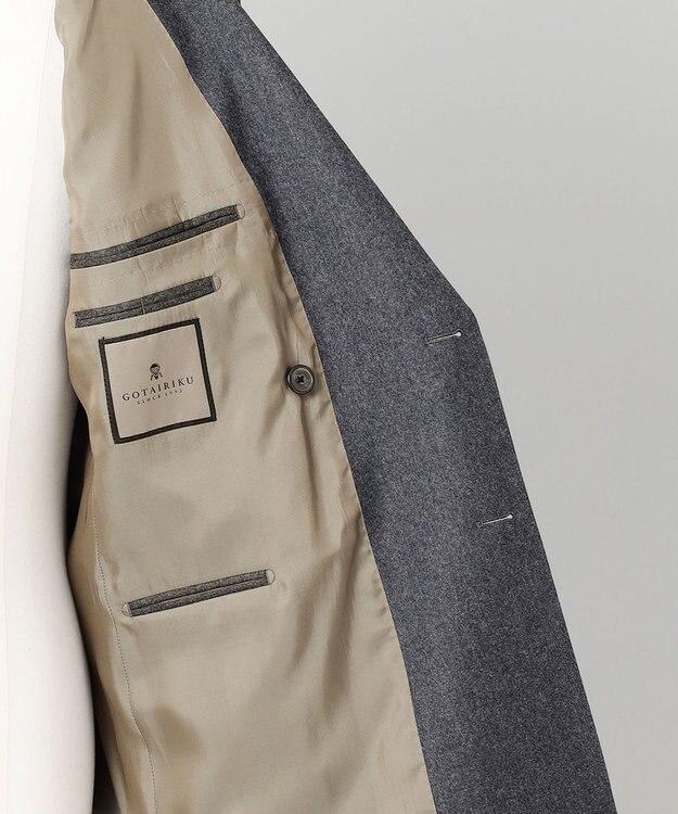 GOTAIRIKU 【CANONICO】サキソニー Super 120's ダブルブレストスーツ グレー系