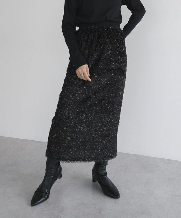 Green Parks armonia.シャギースカート Black