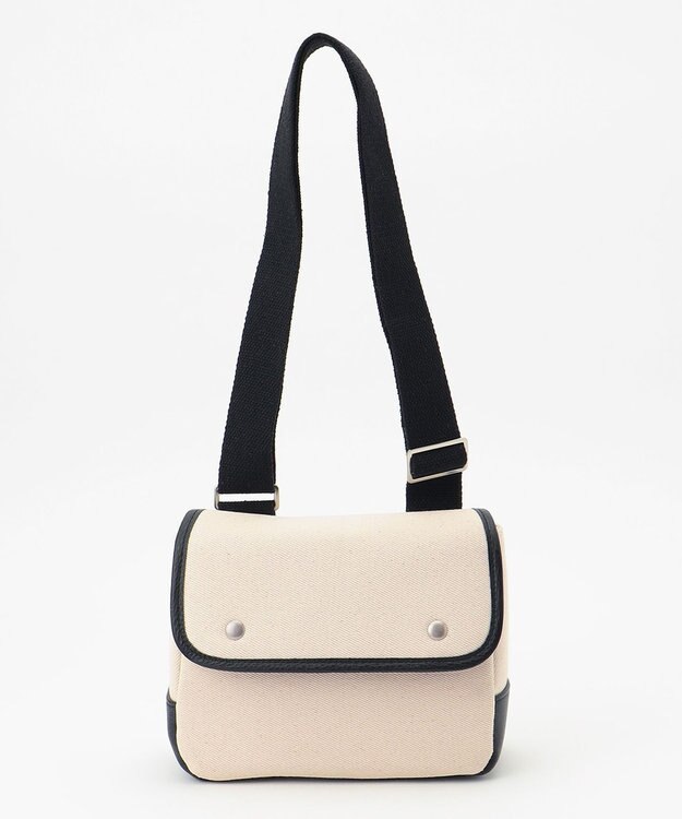 J.PRESS MEN レザーコンビショルダーバッグ アイボリー系