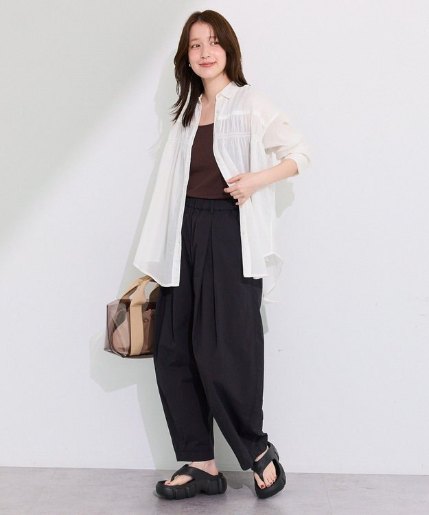 Green Parks 長袖ボイルシャツ Ivory