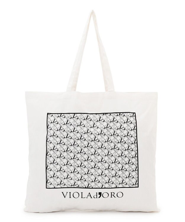 23区 【先行予約】VIOLAd'ORO イタリアンラフィアシート ベルトデザイン 2WAYトートバッグ ベージュ系