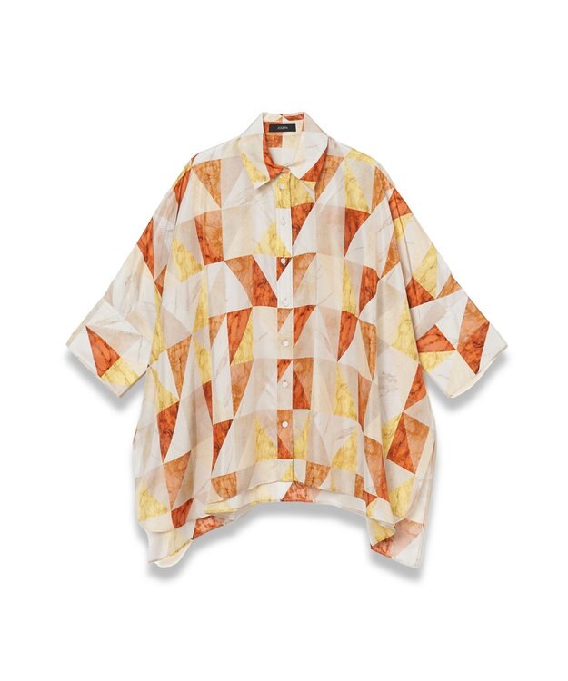 JOSEPH マーブルプリント　シルクシャツ Sun down combo