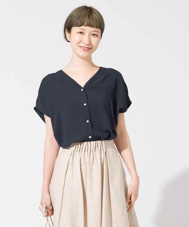 ONWARD Reuse Park 【23区】ブラウス春夏 ネイビー