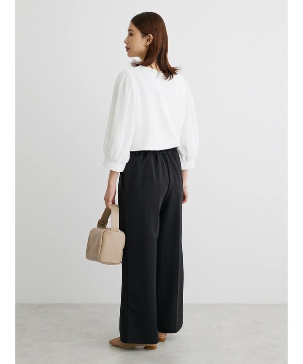 Green Parks 袖異素材使いリップルプルオーバー Off White