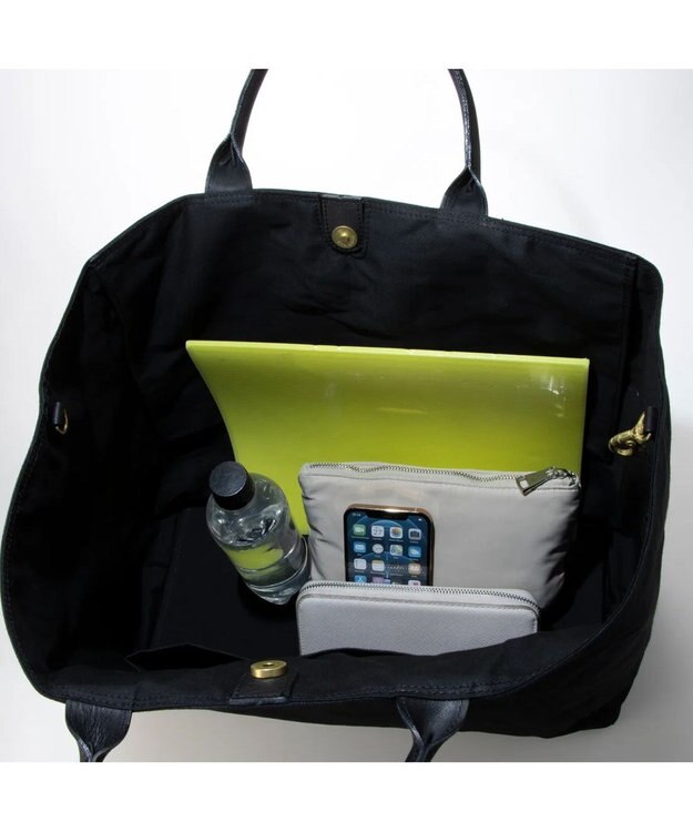 UNBILLION perche パラフィンキャンバス2wayボストントート ブラックブラック