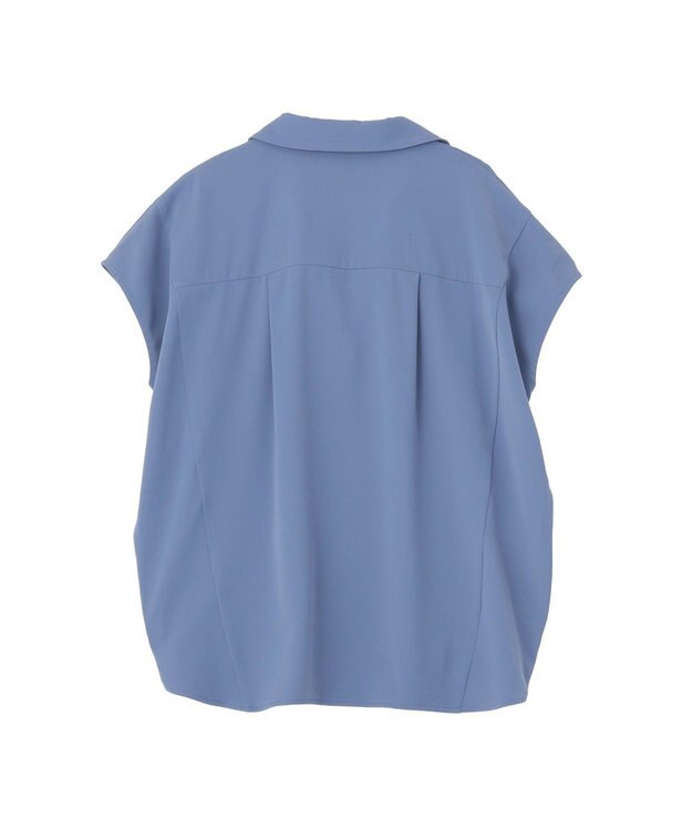 YECCA VECCA 【接触冷感】COOLスキッパーブラウス Blue