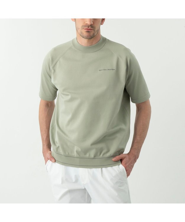 ZERO HALLIBURTON メタルロゴモックネックニットTシャツ ZHG-M6S9b 85196 ライトグリーン