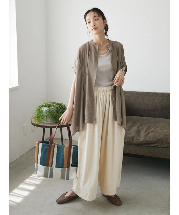 CRAFT STANDARD BOUTIQUE 【キナリノ別注】リネンレーヨンワイドパンツ Ivory