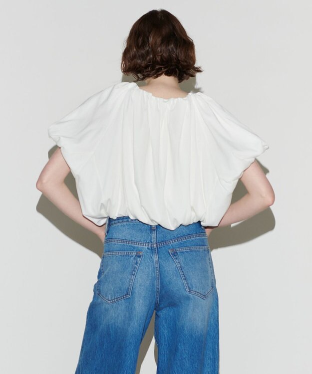 NAVE 【Nave 　洗える・接触冷感】クロップドジャージーブラウス アイボリー系