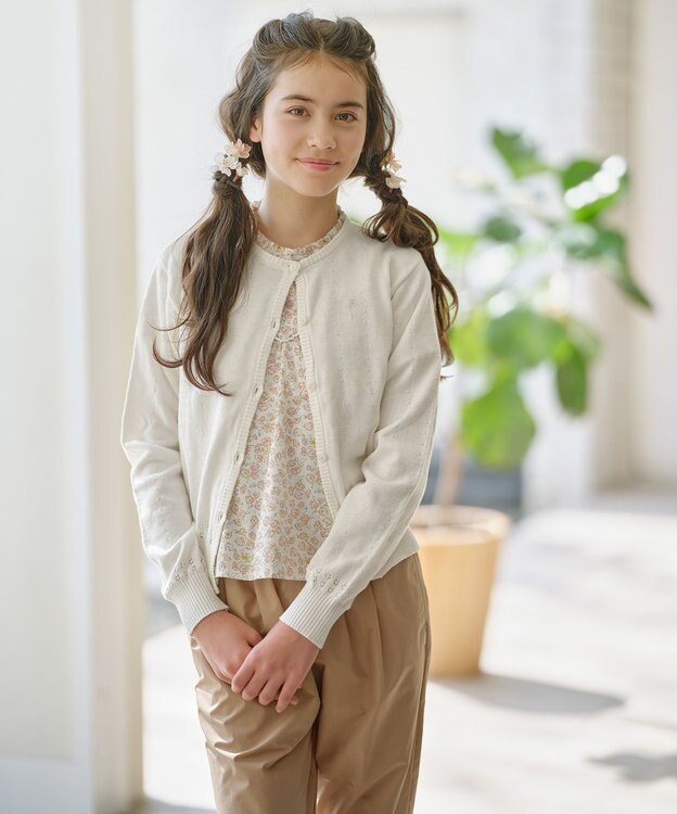 組曲 KIDS 【150-160㎝】クラシック カーディガン オフホワイト系