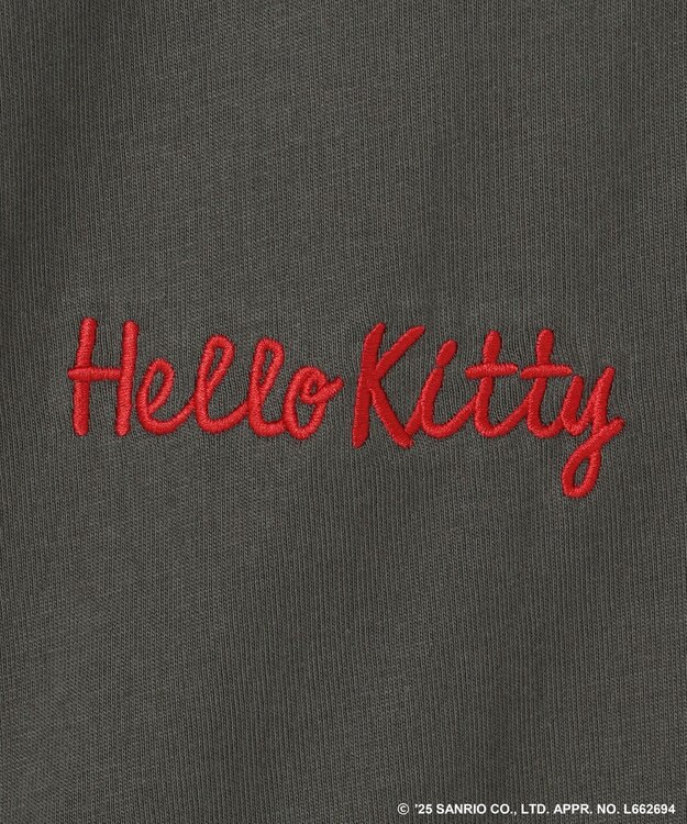ANY 【ハローキティ×ANY】ロゴTシャツ チャコール刺繍