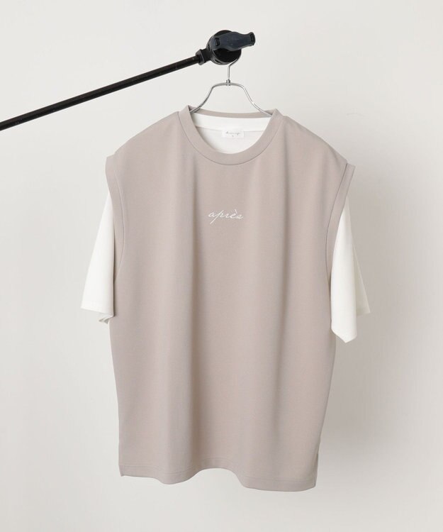 WEGO 【２点セット/ベスト×Tシャツ】アンサンブルベスト（SS） ライトベージュ