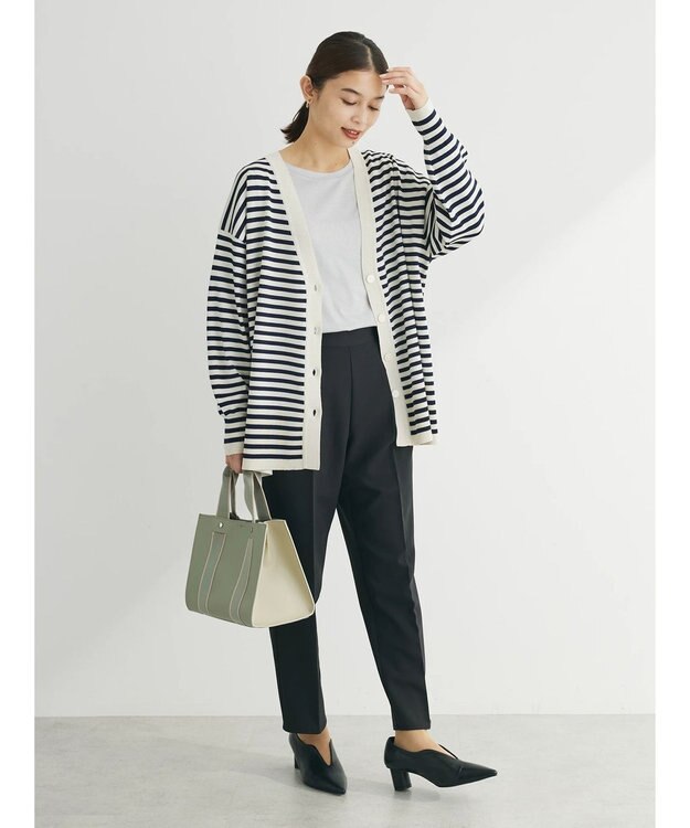 Green Parks 洗える　アソートミドル丈カーディガン Border