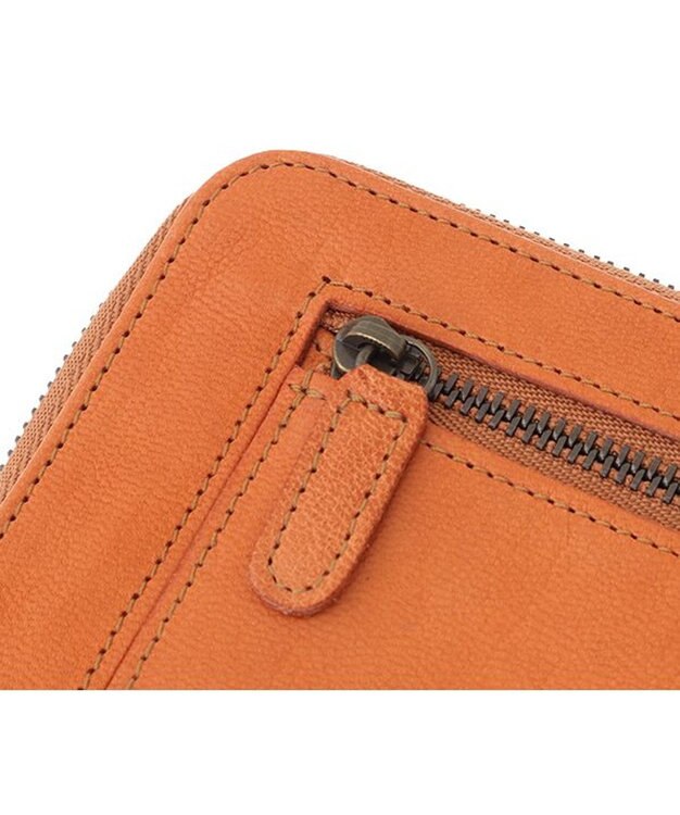 genten ゴートベーシック Ｌファスナー長財布 レンガ
