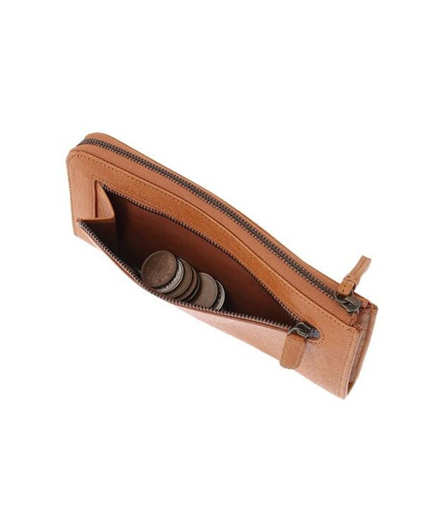 genten ゴートベーシック Ｌファスナー長財布 レンガ