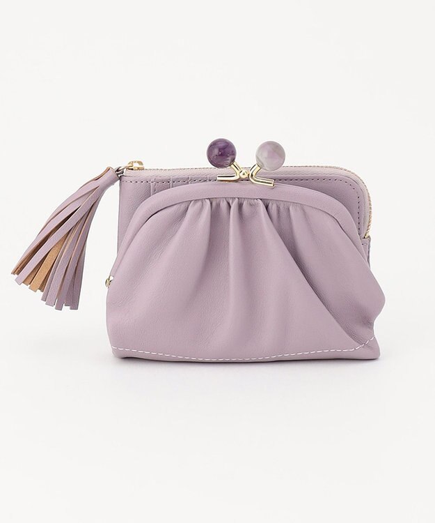 UNBILLION perche ジェムストーンがま口二つ折り財布 ラベンダー