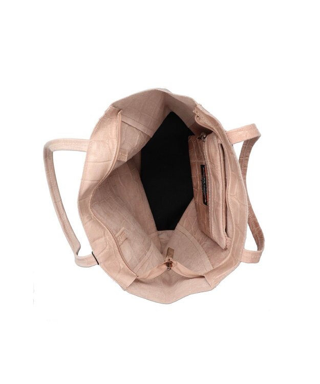 INTER-CHAUSSURES 【ANDREA CARDONE ITALI】ファスナー付き型押しレザートートバッグ ピンク型押