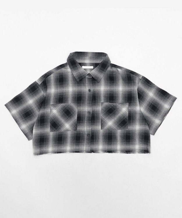 WEGO ショートチェックシャツ（S） ブラック