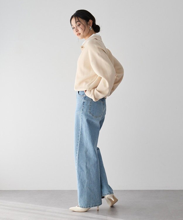 YECCA VECCA 2wayレイヤード風ポロニット Light Beige