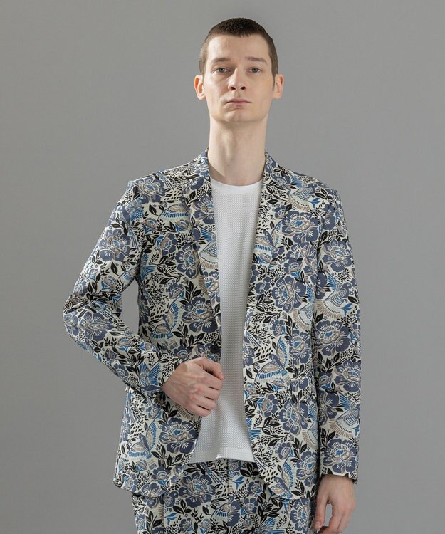 JOSEPH HOMME 新型・新柄【洗える/ストレッチ/シワになりにくい】クールドッツストレッチ メキシカンプリント ジャケット ホワイト系5