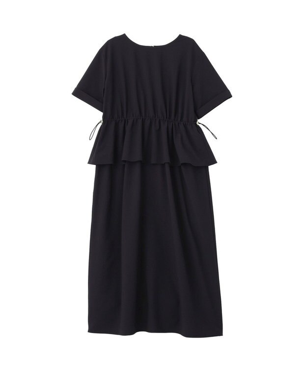 Green Parks 表面感ペプラムレイヤードワンピース Dark Navy