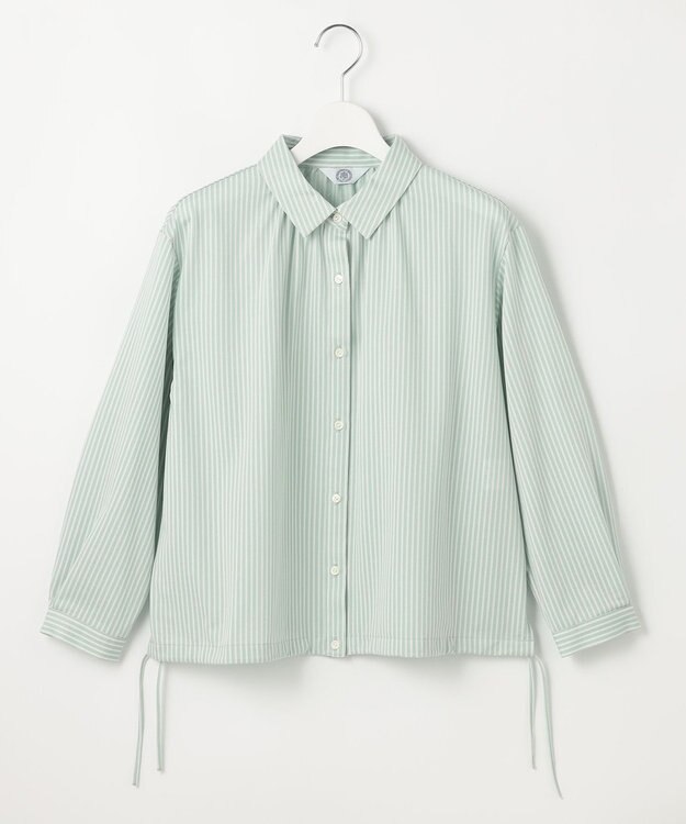 J.PRESS LADIES Jカミーチェストライプ シャツカラー カットソー ミントストライプ系
