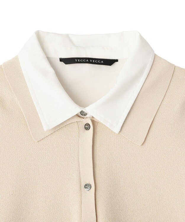 YECCA VECCA 2wayレイヤード風ポロニット Light Beige