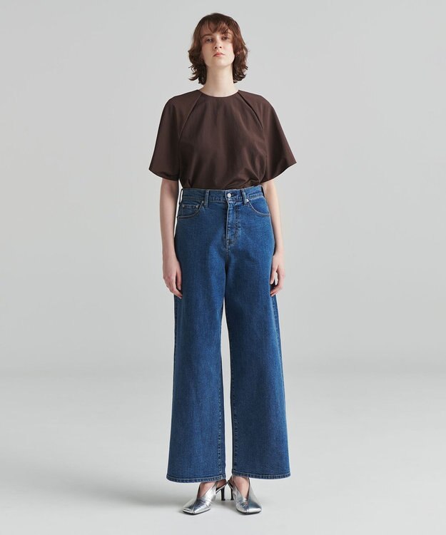 NAVE 【ReNAVE　洗える】ワイドストレッチデニム ブルー