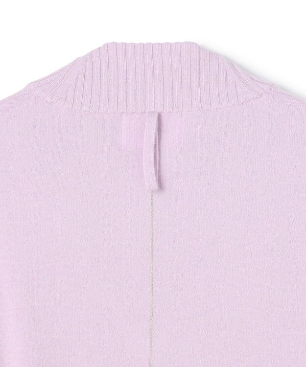 BEIGE， 【洗える】POMPE / ウールカシミヤ配色ラインVネックニット Lilac×Taupe