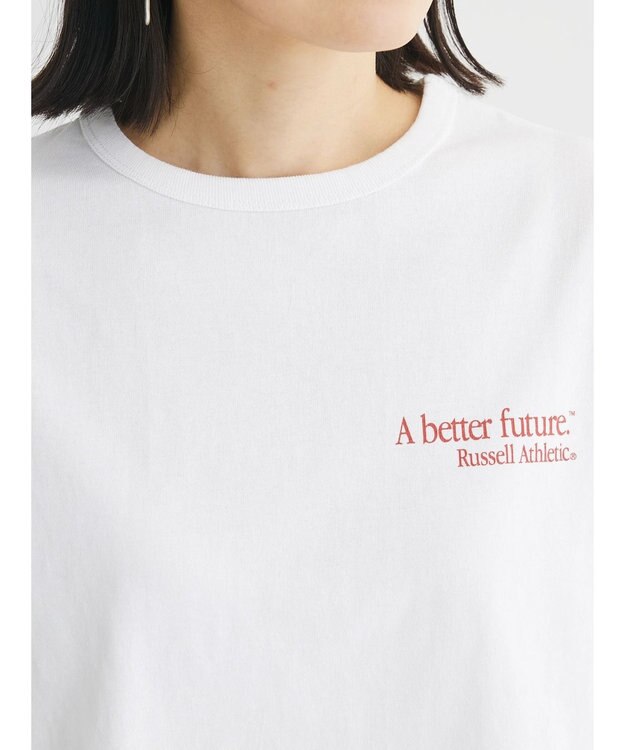 Green Parks ■別注ＲＵＳＳＥＬＬ　ＡＴＨＬＥＴＩＣ　ショート丈ｐｔＴ Off White