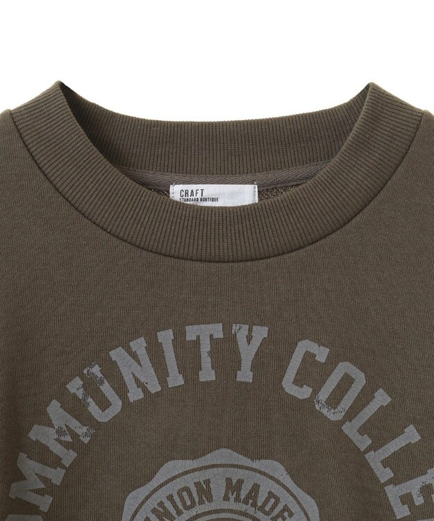 CRAFT STANDARD BOUTIQUE カレッジプリントショートプルオーバー Khaki