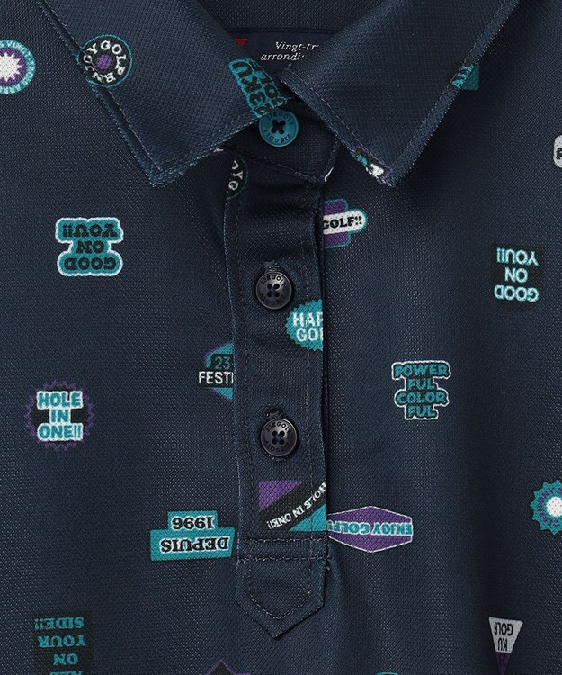 23区GOLF 【WOMEN】【UVケア/吸水速乾】マルチステッカープリント ポロシャツ ネイビー系5